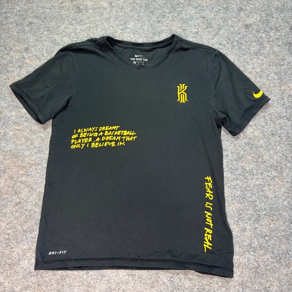 Nike The Nike Tee Dri-FIT Kyrie Irving Black Yellow Graphic T-Shirt - Picture 1 of 8